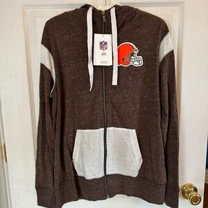 NWT Nike NFL Women’s Cleveland Browns Hoodie Tee Lightweight Soft Football Zip